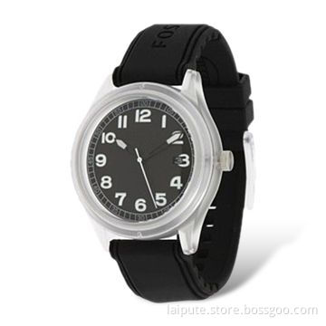 Watch with Silicon Band, Made of Stainless Steel Material, Available in Blue Color, 40mm Diameter